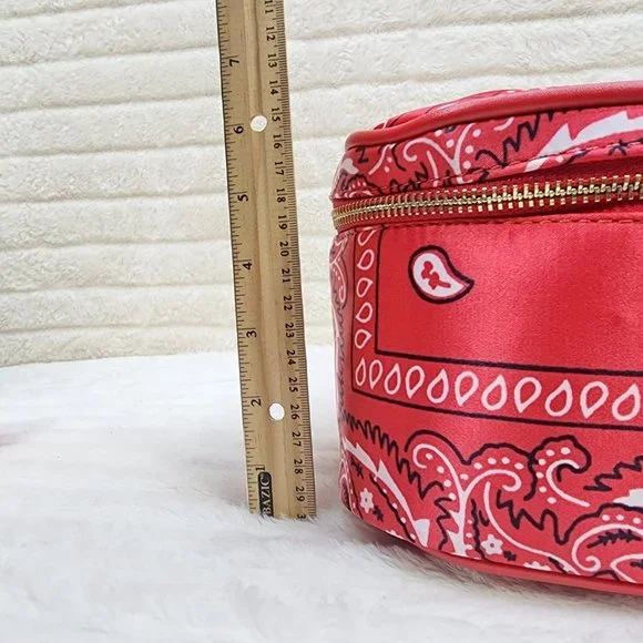 Blue Or Black Bandana Hard Case Make - Up Bag Purse Set of 3 per color - Picture 11 of 16